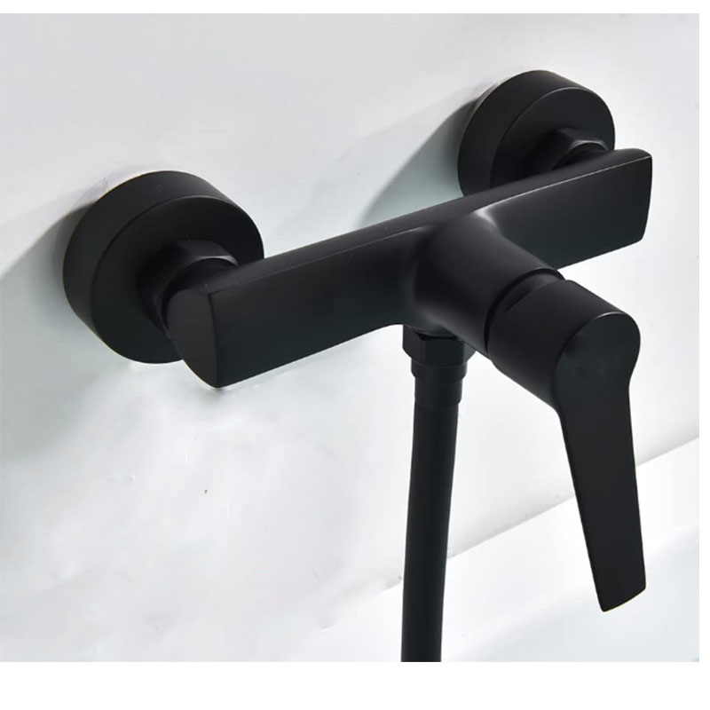 Matt Black Brass Wall Mounted Shower Mixer