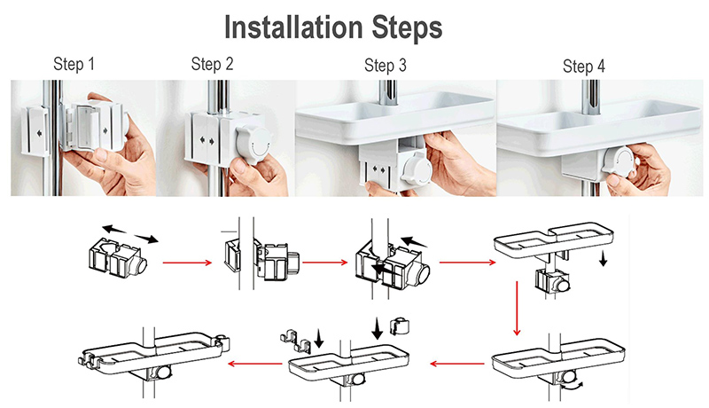 shower wall shelf with shower caddy hanger