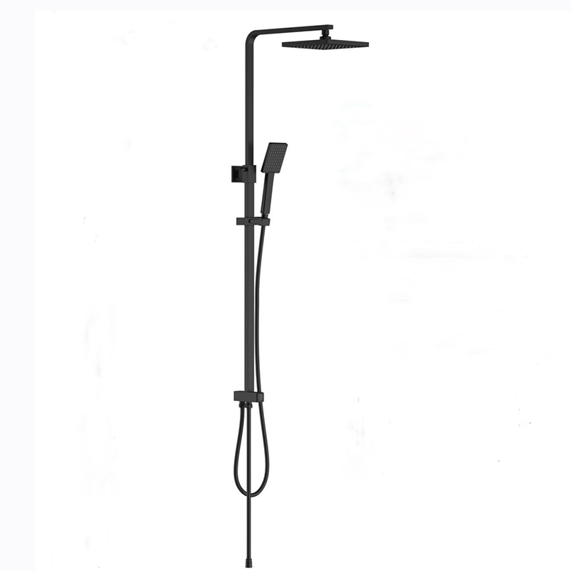 2 Way Black Square Shower Column Set